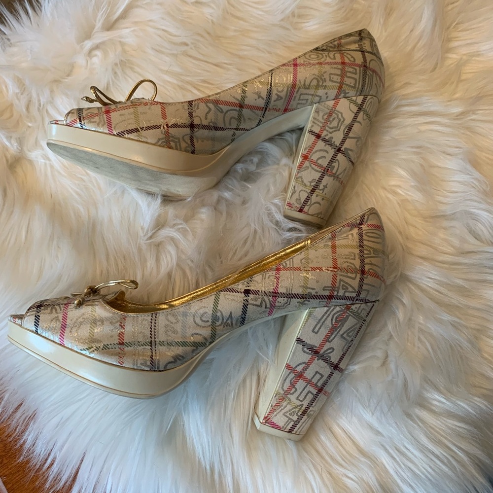 Coach heels in tattersall print